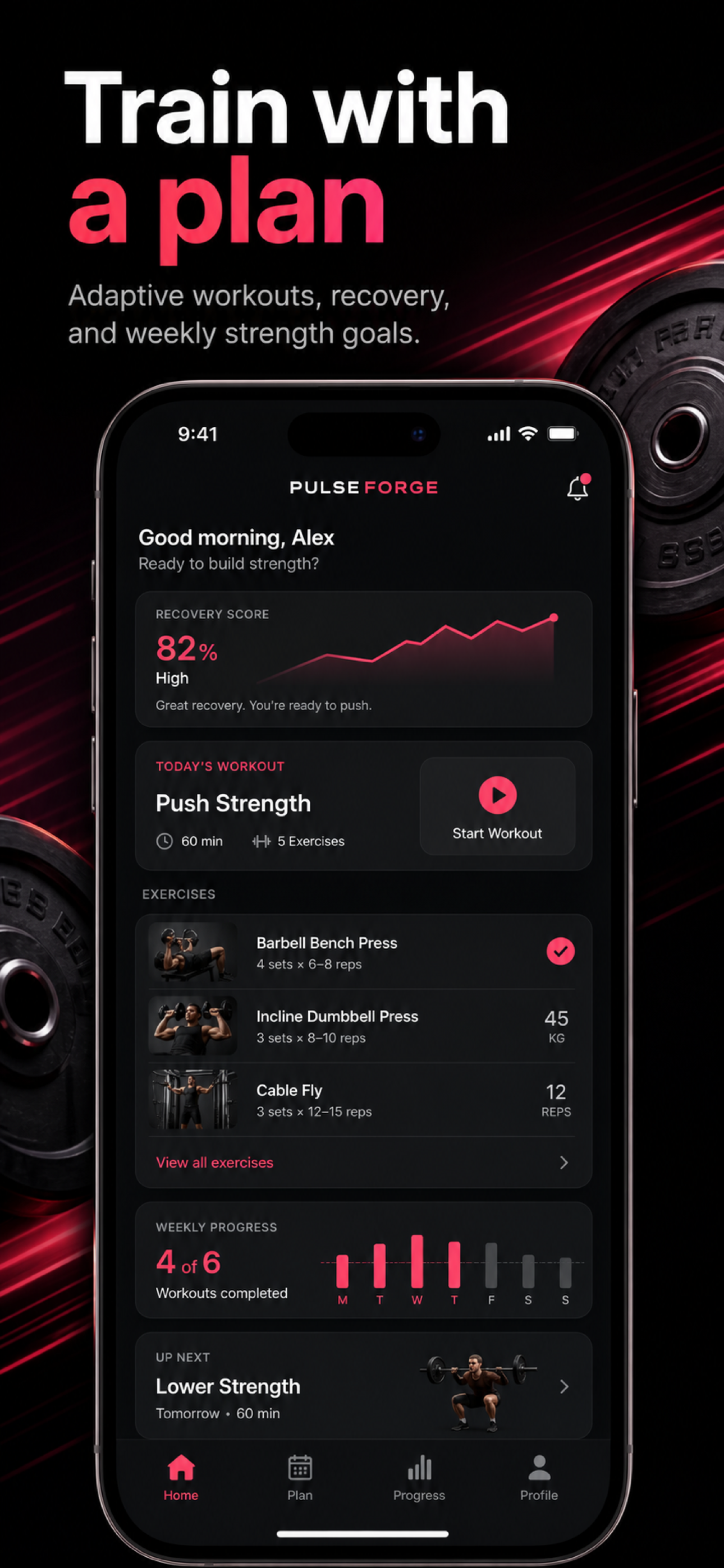 PulseForge fitness app App Store screenshot example